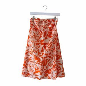 American Eagle Outfitters Vintage strapless orange ivory floral dress SZ 4